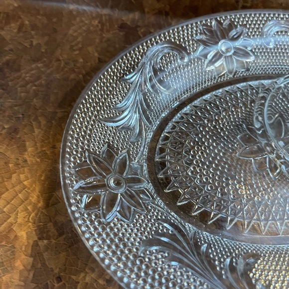 Two vintage Indiana glass CHANTILLY LACE floral snack sets more available - Picture 10 of 11